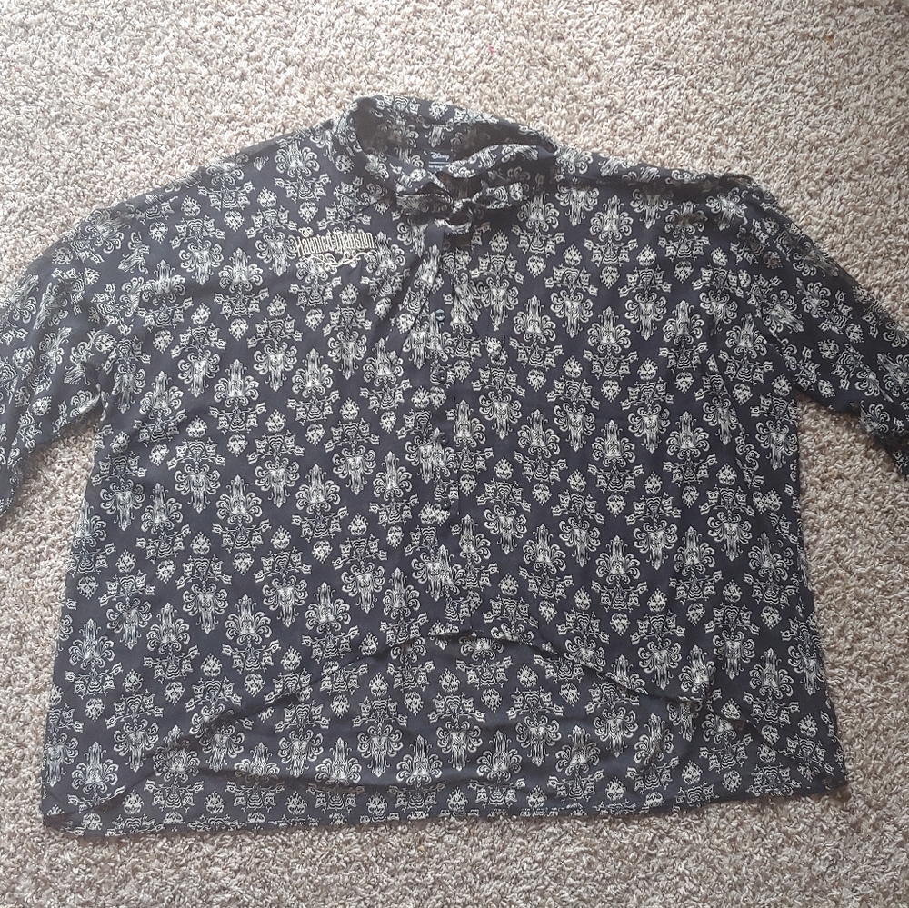 Haunted Mansion High Low Button Up Blouse
